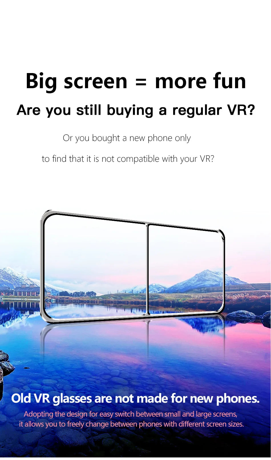 3D VR Headset Smart Glasses Virtual Reality Helmet for Smartphones Cell Phone Mobile 7 Inches Lenses Binoculars Devices Goggles
