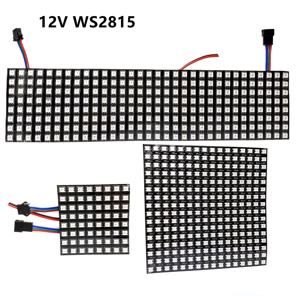 WS2815 Flexible LED Screen 8x8 8x32 16x16 Individually Addressable Digital  Panel Light 2815 SMD 5050 DIY Display DC12V