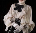 Gothic Style Silver Shirt Spring and Autumn New Bat Sleeve Loose Long Sleeve Shirts Lolita Court Style Women's Camisas Top Y2k