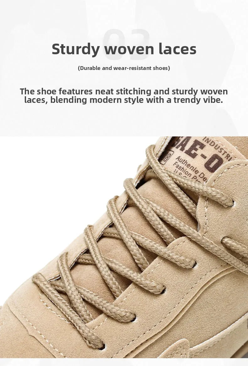 Men's Fleece Lined Safety Shoes Sporty Casual Warm Trendy High Top Work Boots Glued Sole round Toe Rubber Bottom Shoes