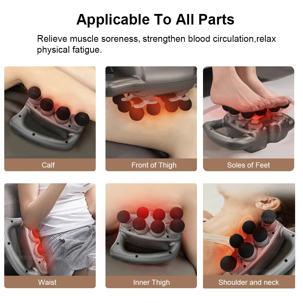 Fascia Gun Muscle Massager Gun High Frequency Waist Massage Machine Sixteen-head Body Shoulder Professional Fascia Massage Gun