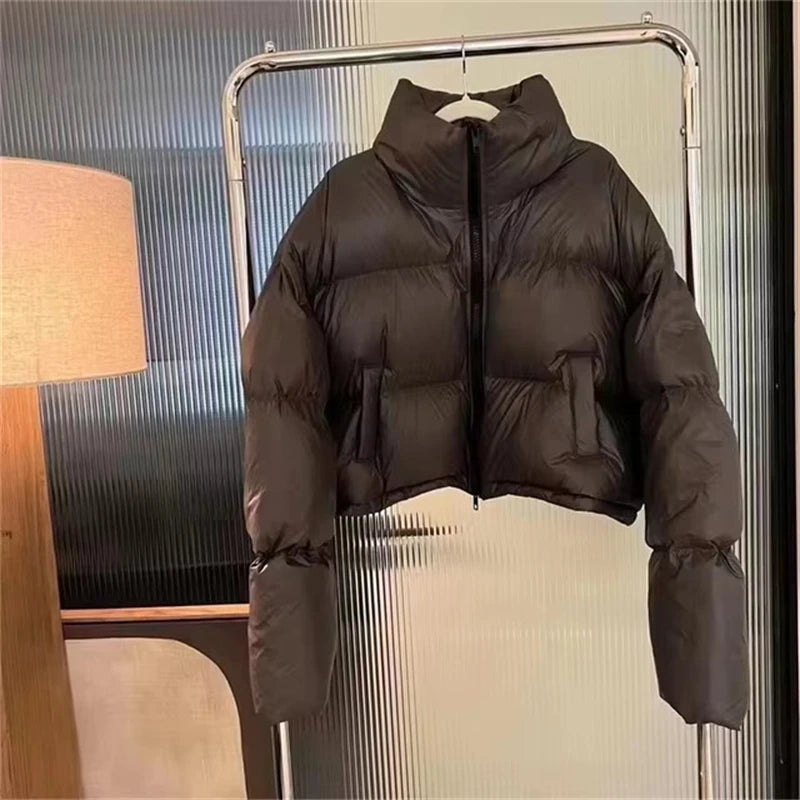Women's Winter Parkas 2026 New Thick Streetwear All Match Ladies Down Cotton Jacket Comfortable Simple Short Female Warm Coat