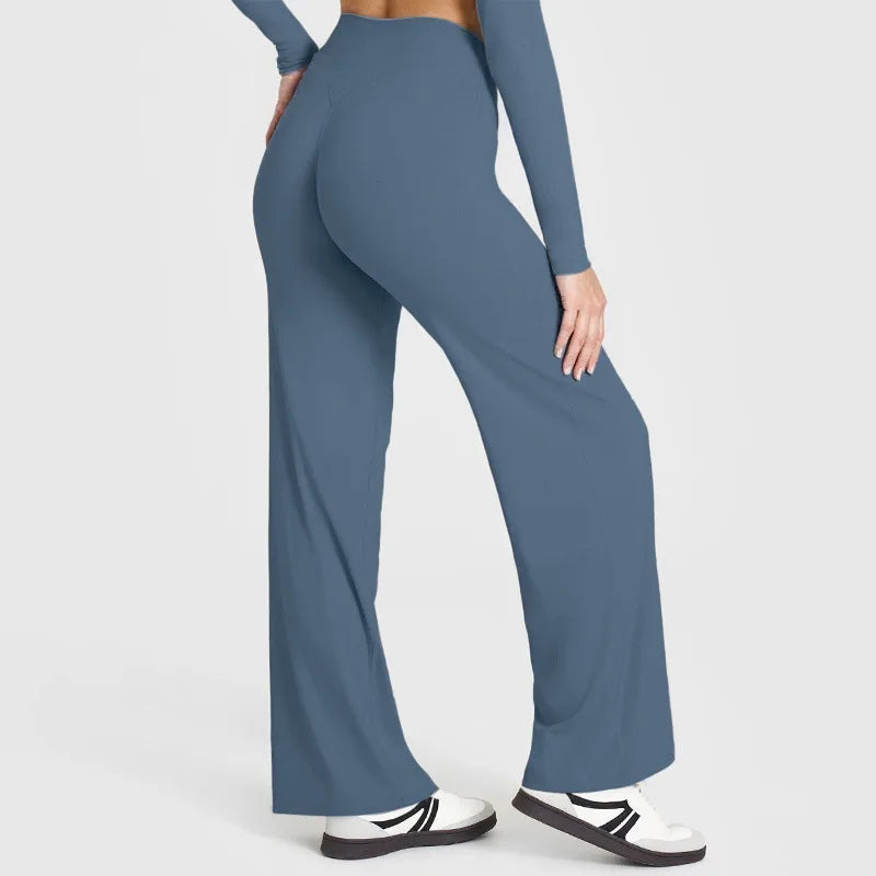 Straight-Leg Pants Ultra Soft Butter Fabric Women Mid-Waist Yoga Pants GYM Naked Feel Pilates Running Sport Trousers Yoga Pants