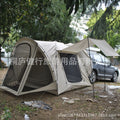 Rear integrated tent, with mesh yarn, one room and one living room, including an integrated extension canopy, car rear tent