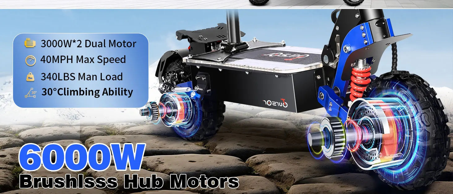 E8P 6000W Dual Motor 60V 40AH Electric Scooter 11 inch Off-Road Tyres with Seat Max Speed 85-90km/hLCD Display Foldable Escooter