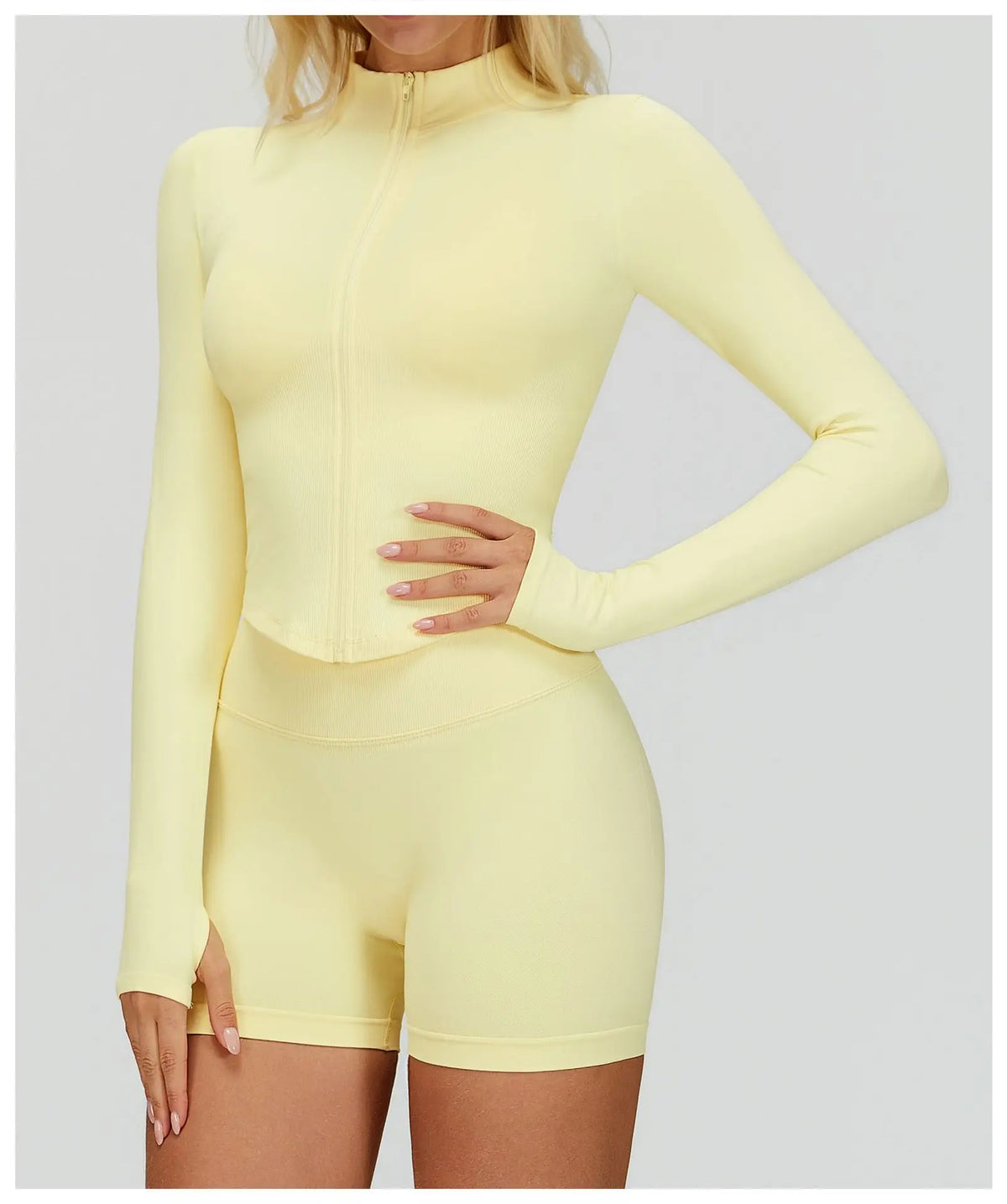 Zipper Yoga Shirts For Women Long Sleeve Seamless Fitness Running Gym Jacket Workout Dry Fit Breathable High Elastic Sports Top