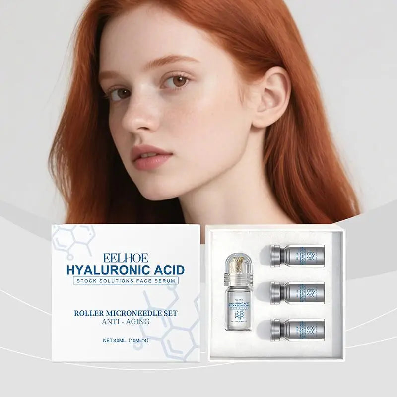 Moisturizing Facial Serum 0.3mm Hyaluronic Acid Face Serum Stock Solutions Microneedle Roller Set Beauty Skin Care