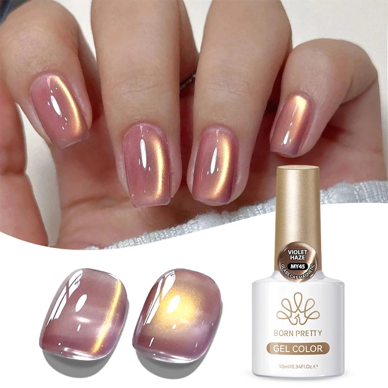 BORN PRETTY 10ml Grey Glass Bead Cat Magnetic Gel Nail Polish Black Nails Nail Art Manicure Semi Permanent Soak Off UV Gel