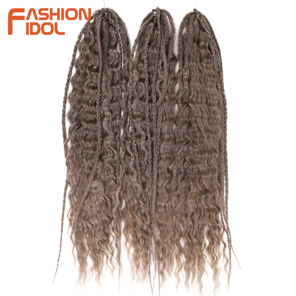 FASHION IDOL 24 Inch Ariel Hair Synthetic Crochet Curly Hair Water Wave Braid Hair Ombre Pink Deep Wave Braiding Hair Extensions
