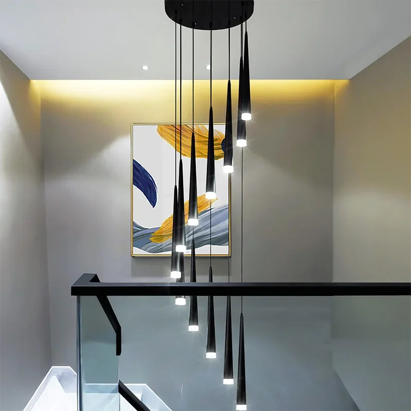 Stair Led Ceiling Chandeliers Duplex Loft Lamp Living Room Decoraction Luxury Light Appliance Hanging Lamps For  Lustre