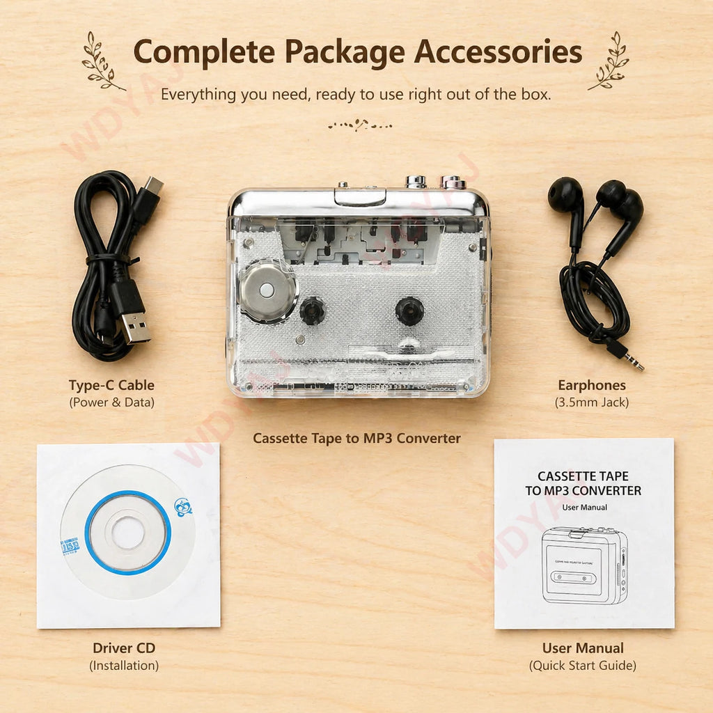 Cassette Player USB Cassette Capture Cassette to MP3 Converter for PC Music Player Cassette Recorder Adapter