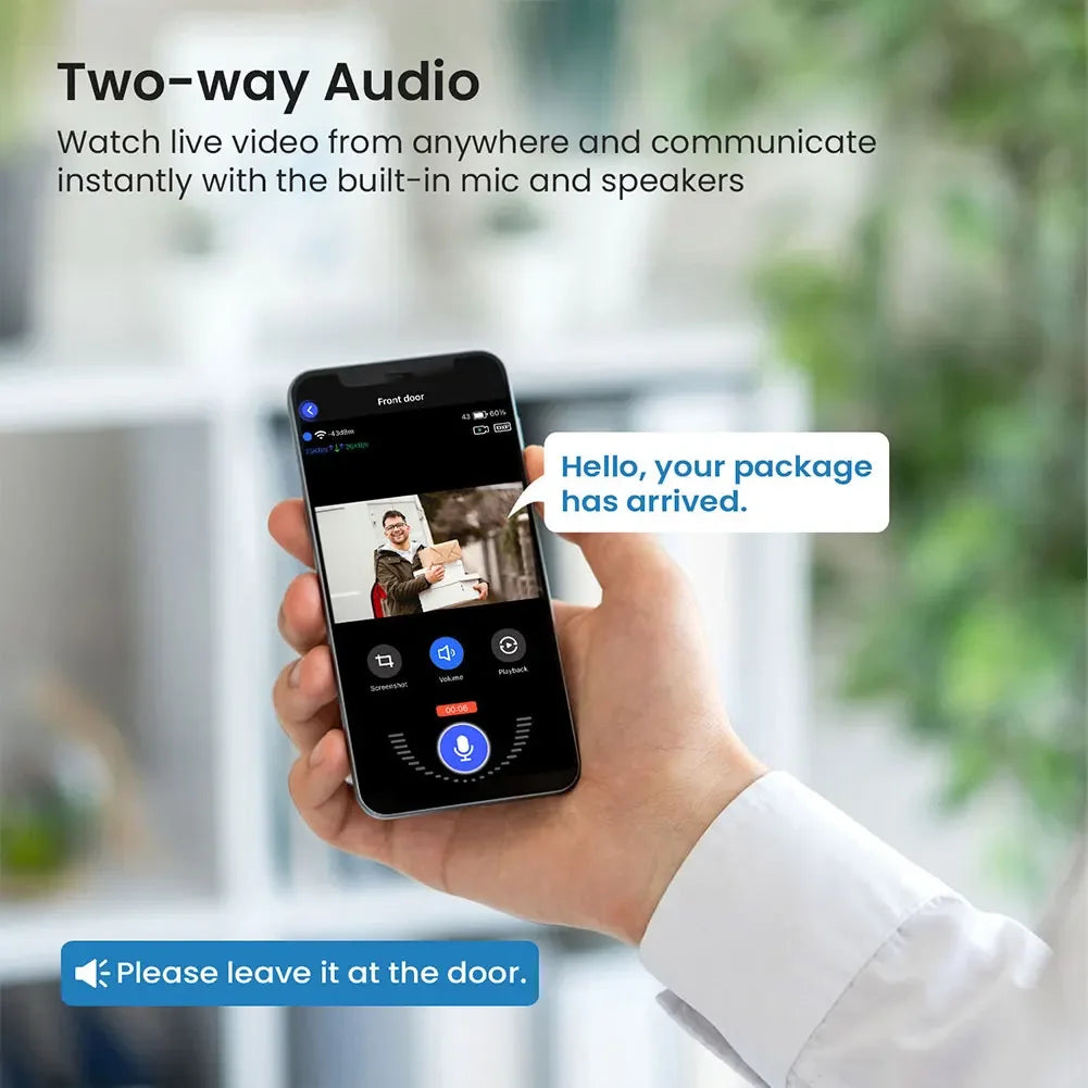 1080P Video Doorbell Camera 2-Ways Audio Wireless Doorbell WiFi Smart Door Bell Night Vision Intercom Doorbell Home Door Bells