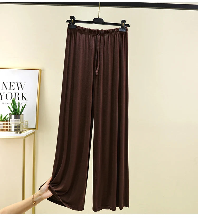 Modal Floor-Length Wide Leg Pants Loose Home Spwear  Color Versatile Casual Summer Thin Home Pants Women