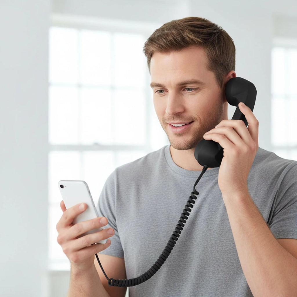 Retro Phone Handset, 2026 New Retro Phone Handset for iPhone&Android, Type-C/Wireless Bluetooth Old Fashioned Telephone Receiver