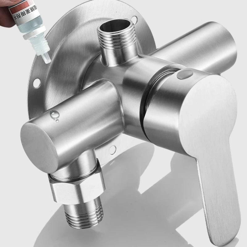 304 Stainless Steel Wall Mounted Hot Cold Shower Mixer Tap Single Handle Bathroom Faucet Accessories