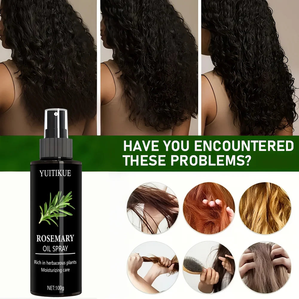 YUITIKUE Rosemary Oil Spray Rich in Herbaceous Plants Moisturizing Care For Hair Scalp Daily Nourishing