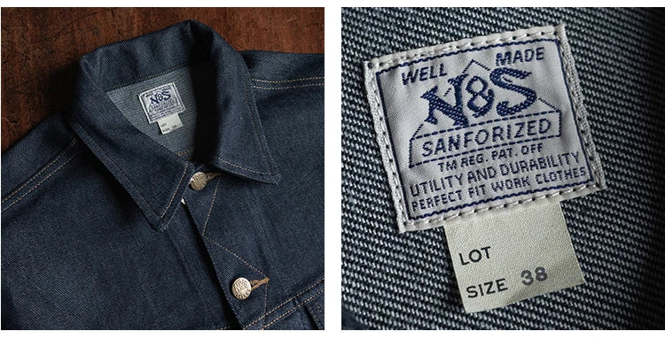 NON STOCK FLYERS Primary Color Left Oblique Anti-shrink Denim 101J Short Denim Jacket Retro Knight Jacket