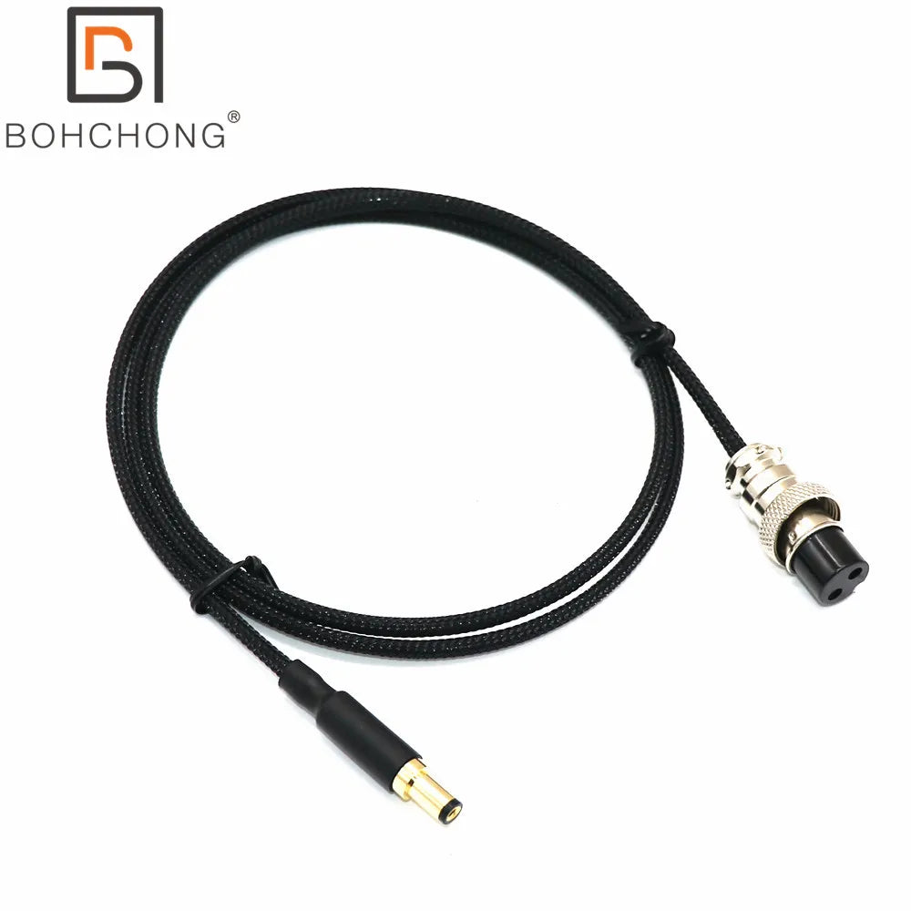 Audiophile Silver Plated Wire GX16 2Pin to DC 3.5*1.5/5.5*2.1/5.5*2.5mm Gold Plated Plug Linear Power Supply Air Output Cable