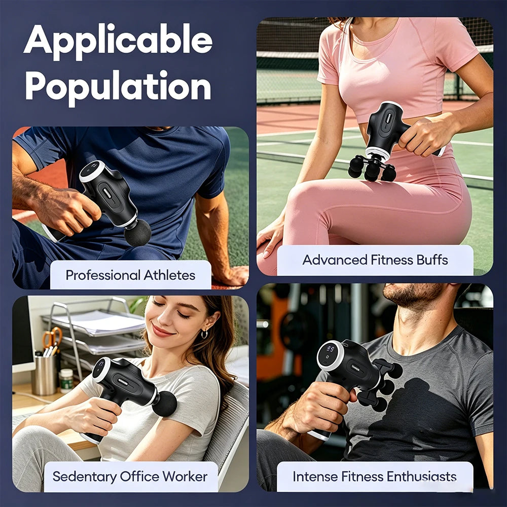 Professional Fascia Gun Mini Deep Tissue Massage Gun Wireless 38 Speed Level Electric Percussion Massager Body Muscle Relaxation