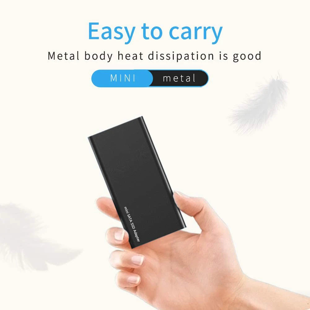 mSATA to USB 3.1 SSD Enclosure Adapter Case with USB Type C Interface for 30*50mm/30*25mm mSATA Internal Solid State Hard Drive