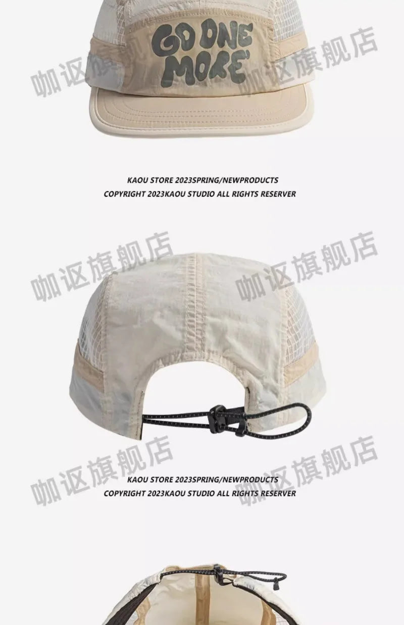Spring Summer Outdoor Breathable Quick-drying Baseball Cap for Men and Women Lightweight Soft Brim Retro 5-panel Camping Hat