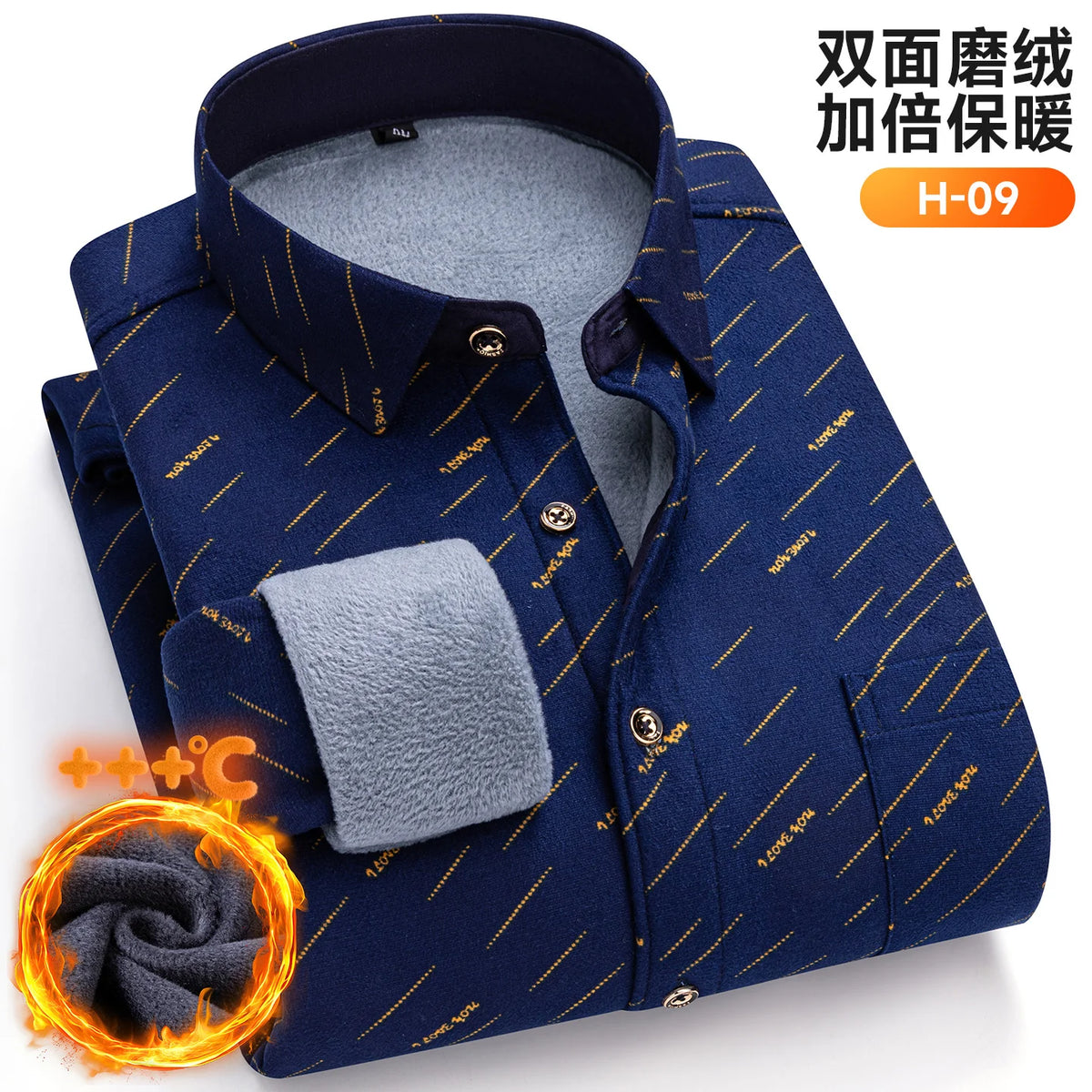 Plus Size 8XL 7XL 6XL Men's Thickene Shirt Long Sleeve Fleece Warm Winter Autumn Casual Soft Print Daily Thermal Male Clothing
