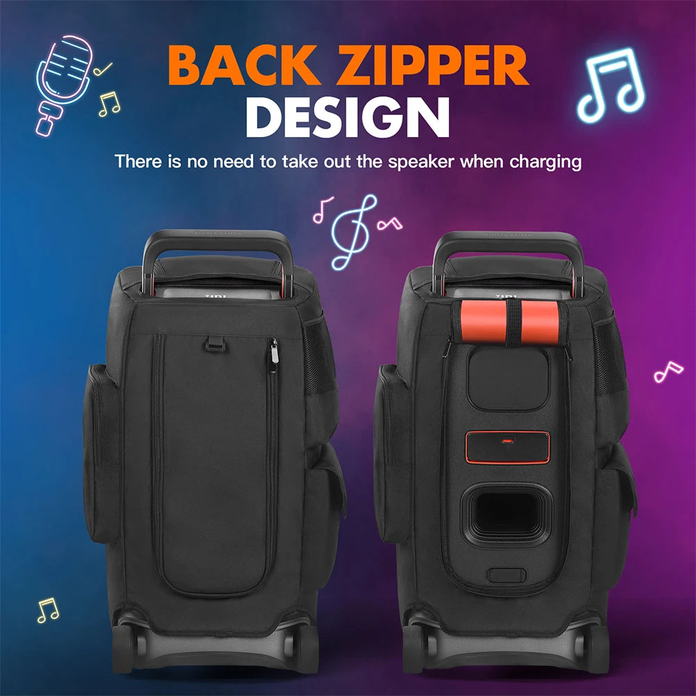 Portable Speaker Dust Case with Mic Pocket Double-Sided Speaker Storage Bag Wear Resist for JBL PARTYBOX 520/110/310/320 Cover