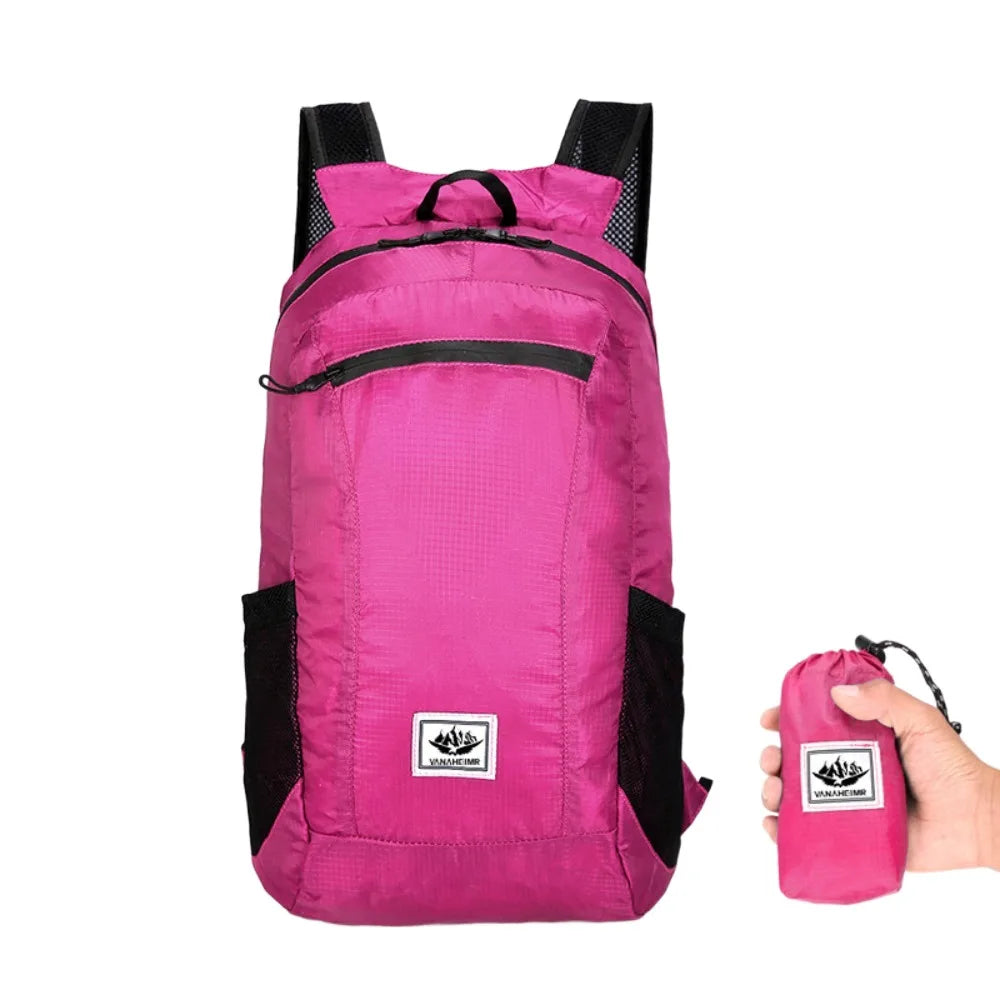 Large Capacity Foldable Backpack Folding Waterproof Mountaineering Bag Sports Knapsack Oxford Cloth Lightweight Nylon Bag Hiking