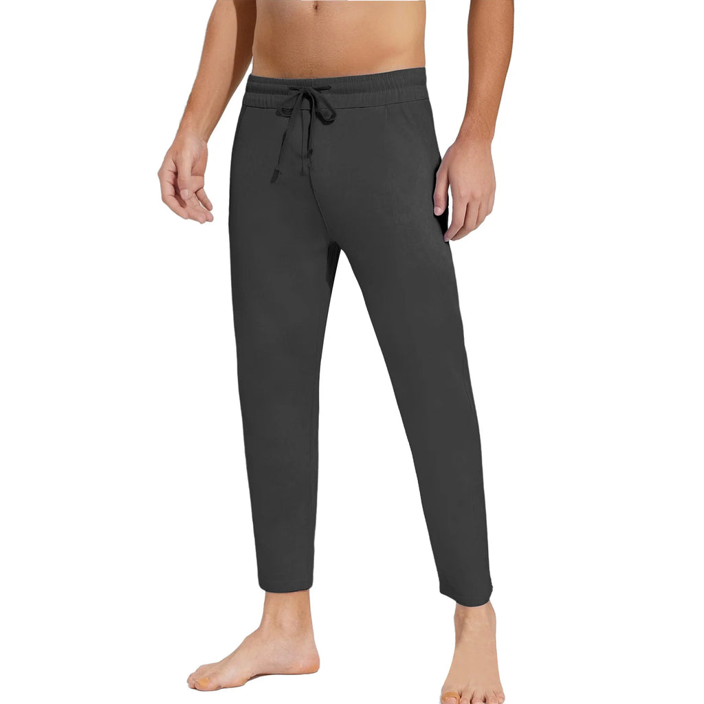 Mens Casual Loose Gym Jogging Fitness Sports Pants Drawstring Elastic Waistband Straight-Leg Trousers Yoga Training Sweatpants