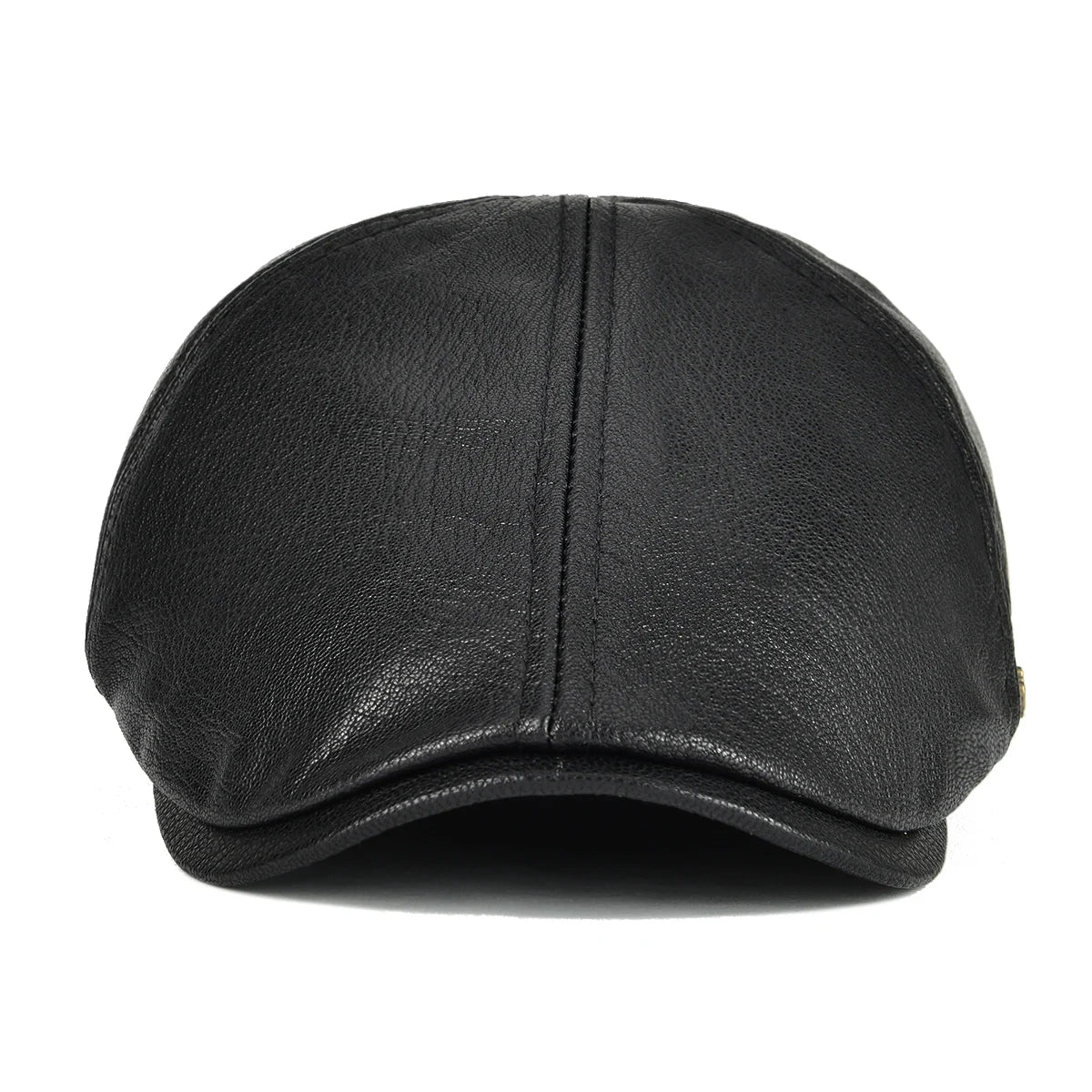 VOBOOM Leather Flat Cap Men Fall Winter Cabbies Hat Brown Black Ivy Caps Soft Smooth Textured Golf Hats 154