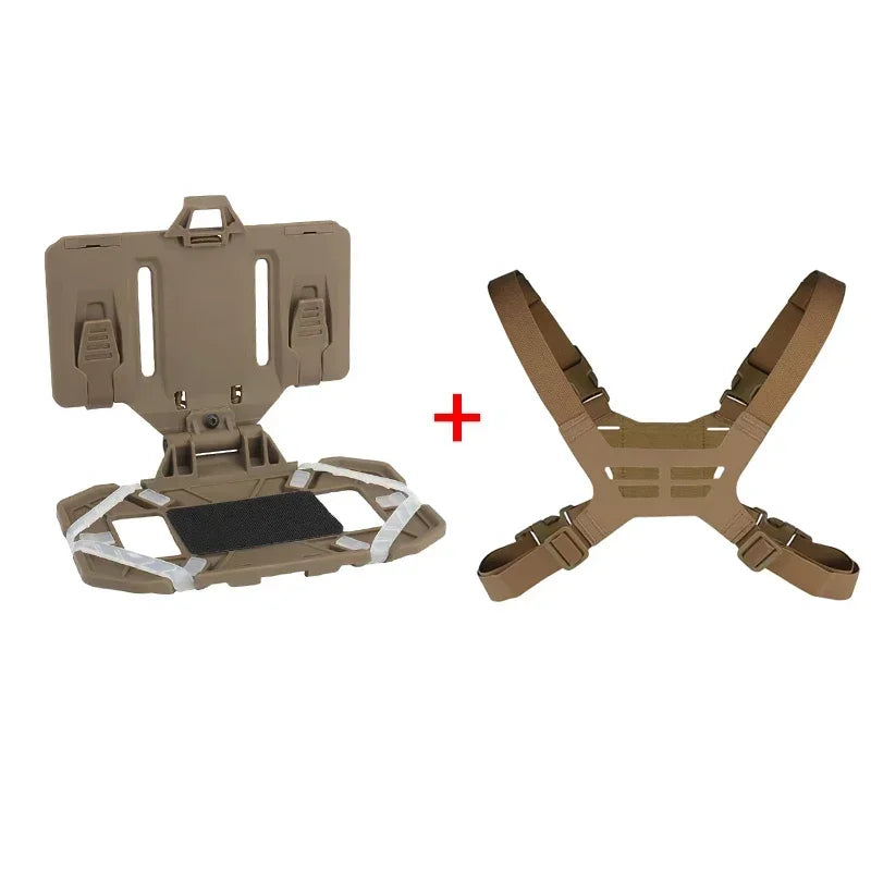 Tactical Admin Phone Platform Molle Cell Phone Holder Carrier Phone Mount with H Harness Strap Shoulder Harness for Screen Size