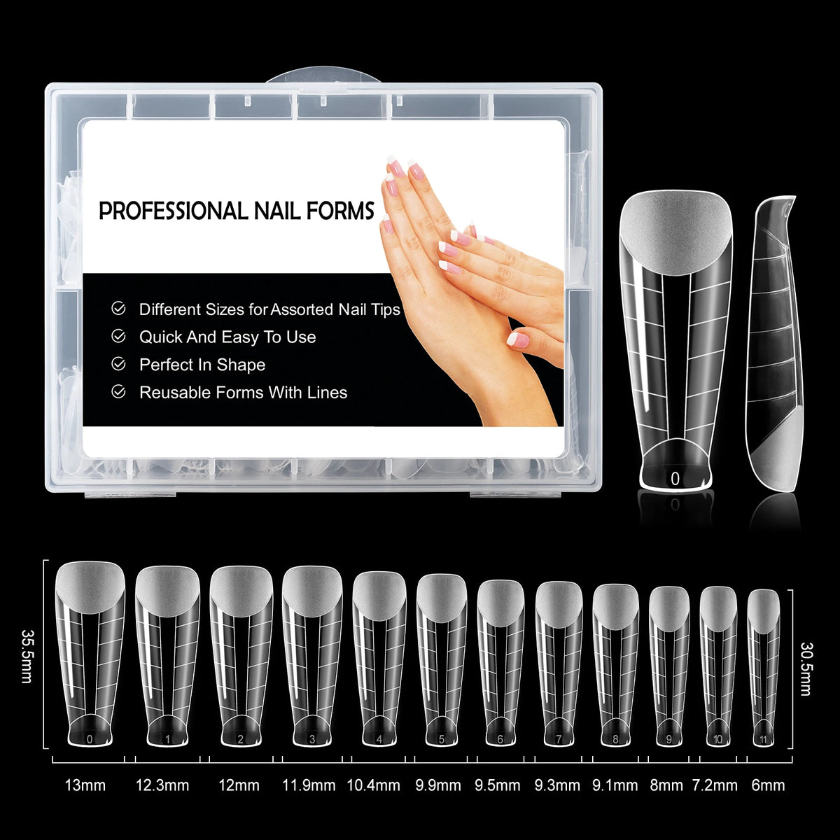 BNG Top Forms for Nails Dual Forms Nails Forms for Extension Full Cover Quick Building Gel Mold Tips Poly Nail Gel Mold