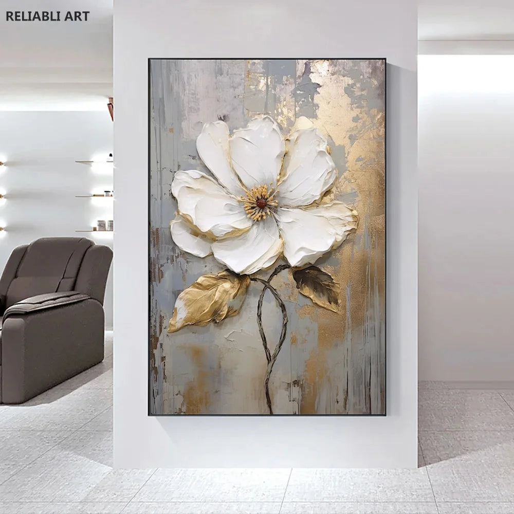 Modern Light Luxury Living Room Decor, Abstract Flower Art Posters,Home Decoration, Prints Canvas Wall Picture,Unframed