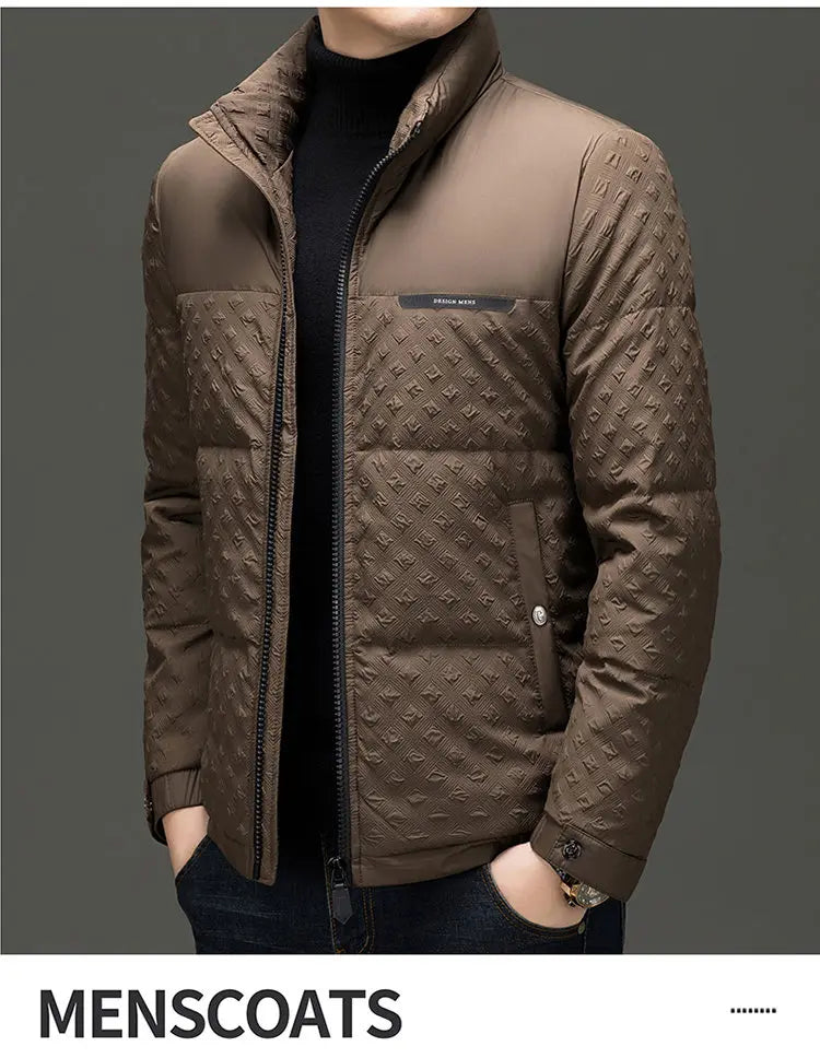 Winter New Men's Trendy Down Jacket Thickened Stand-up collar Duck Down Jacket short warm Coat
