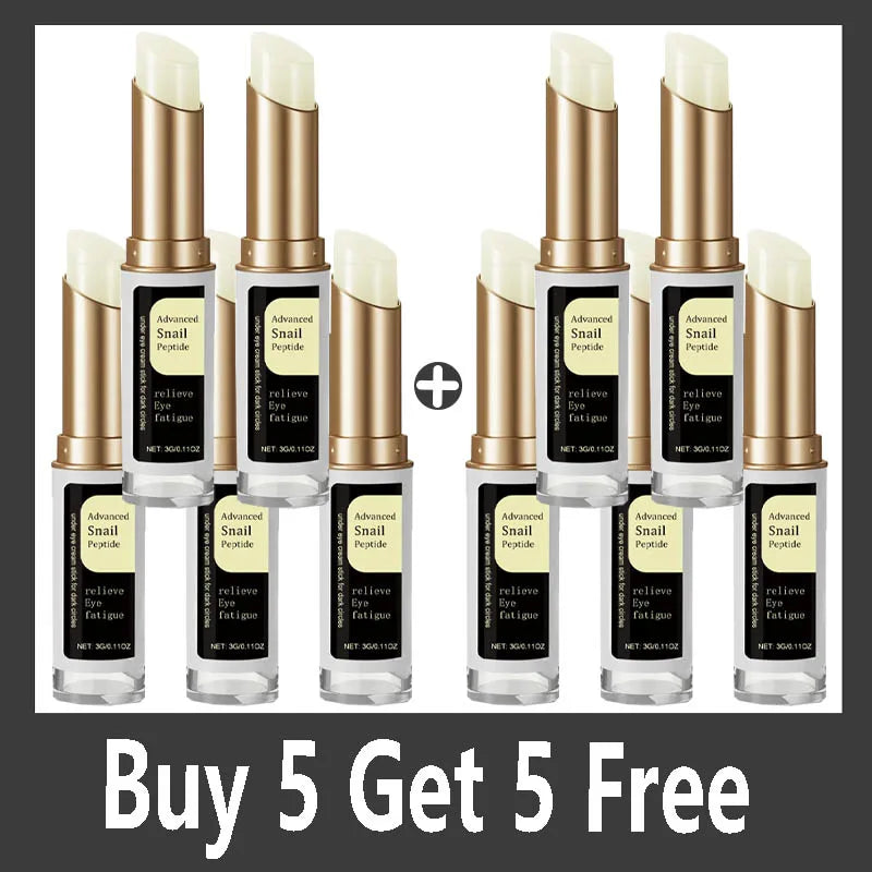 Snail Peptide Eye Cream Stick Reduce Dark Circles Eye Bags Firming Brightener Anti Aging Nourishing Moisturize Eye Cream