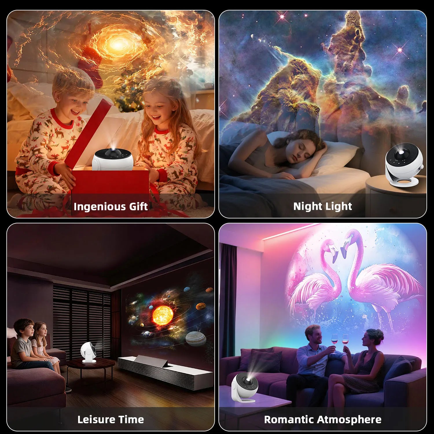 Galaxy Projector PRO Night Light 25 Projection 4K Patterns Planetarium Lamp For Kids Bedroom Valentines Day Gift Wedding