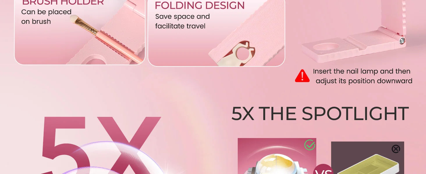 Cordless UV/LED Nail Lamp Set Handheld Light with Stand LCD Display Rechargeable USB Gel Nail Dryer for Quick Curing