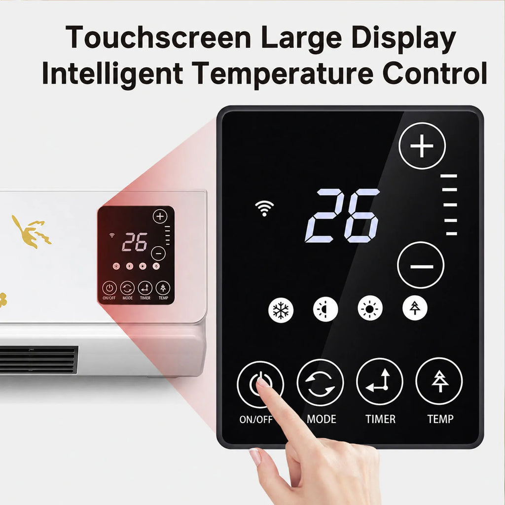 2 in 1 Portable Air Conditioner Heater Wall Mounted Ductless Cooling Heating Fan No Outdoor Unit Mini AC for Home Room RV