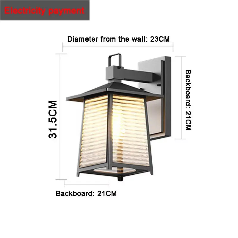 Outdoor Waterproof Garden Courtyard Lights, Outdoor Villa Corridors, Balconies, Doors, Exterior Walls, Wall Lights