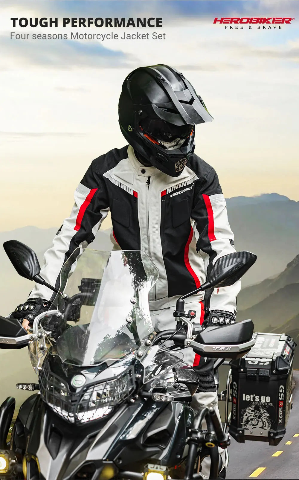 Men Waterproof Motorcycle Jacket Night High Visible Motorbike Racing Jacket Motorcycle Pants Moto Clothing With EVA Protection