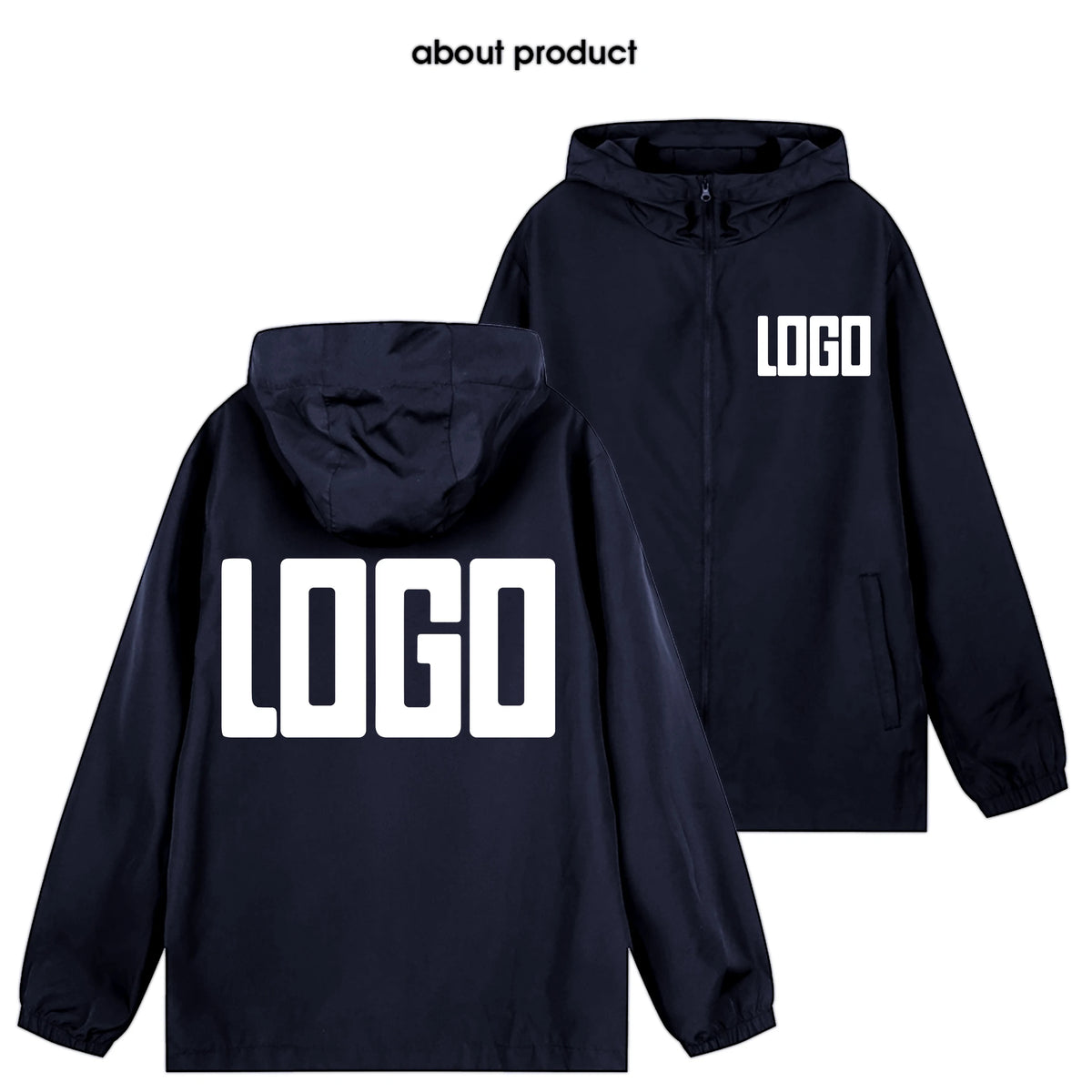 Men's custom brand logo autumn jacket, warm and waterproof windbreaker, plus size casual 7Xl, green, black and red outdoor jacke