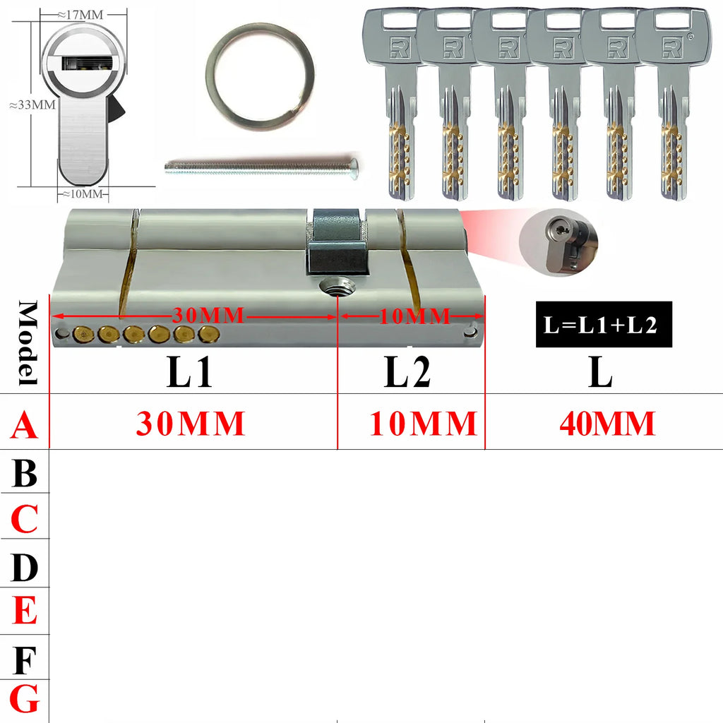 Customization: Open all household door locks with the same key. European standard high-quality 11 pin anti-theft lock cylinder