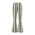 Women Spring Summer Floral Print Elastic Waist Flare Pants Casual High Waist Slimming Long Pants Trousers Leggings Streetwear