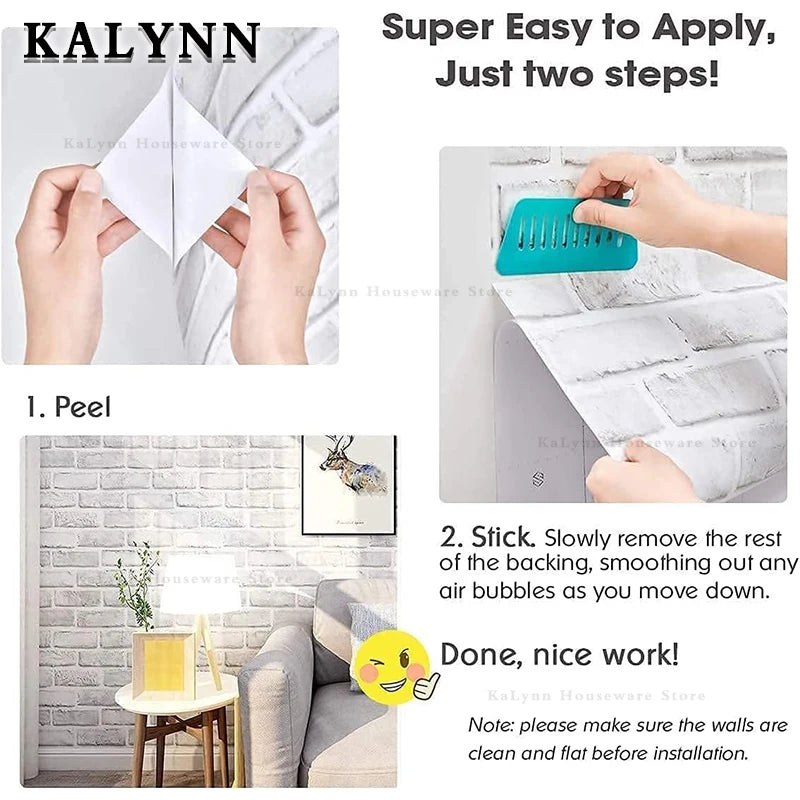 Brick Wallpaper Peel and Stick Self-Adhesive Wall Paper Grey Brick Contact Pape for Bedroom Living Room Decoration DIY Stickers