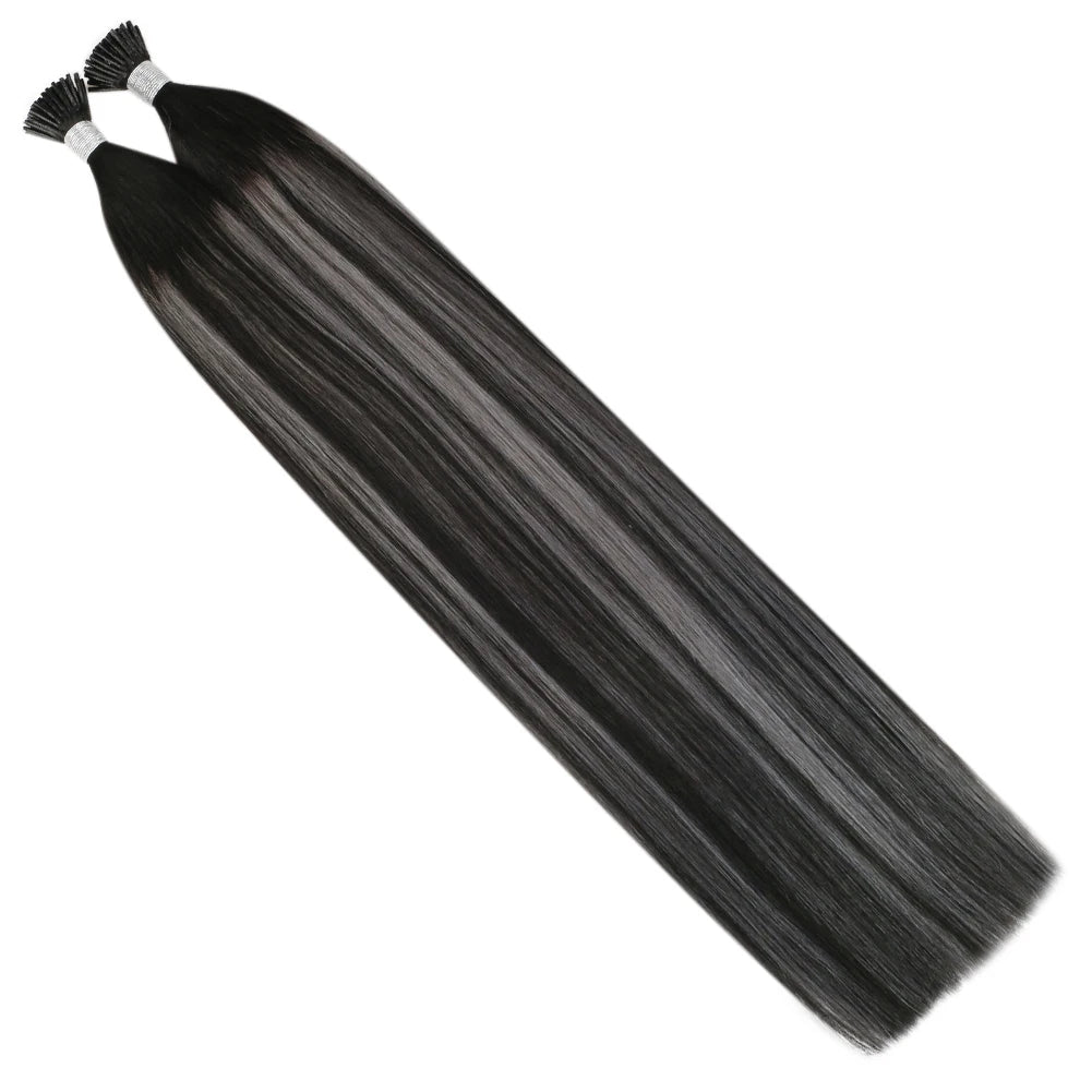 Moresoo Itip Hair Extensions Natural Straight Machine Remy 100% Real Human Hair Italy Keratin Fusion Stick Tipped Extensions