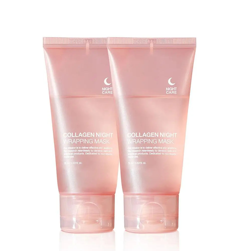 Hydrolyzed Collagen Overnight Facial Mask Wrapping Peel-Off Mask Hydrating Firming Mask for Elasticity Reduces Sagging Dullness