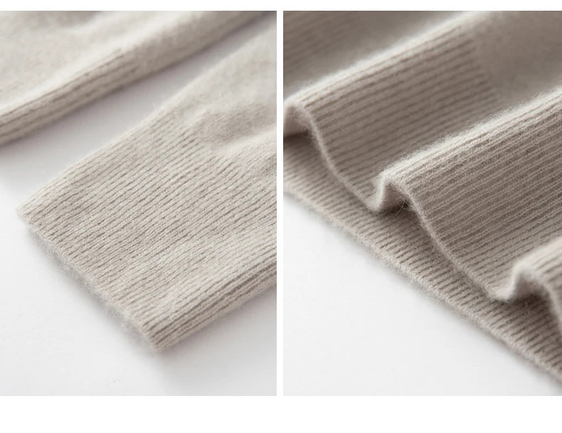Autumn Winter New Men's Half High Collar Pullover 100% Cashmere Knitted Sweater Casual Business Solid Color Long Sleeve Clothing