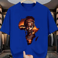 Men's "African Queen & Continent" Graphic T-Shirt 100% Cotton Hot Sale Cultural Tee