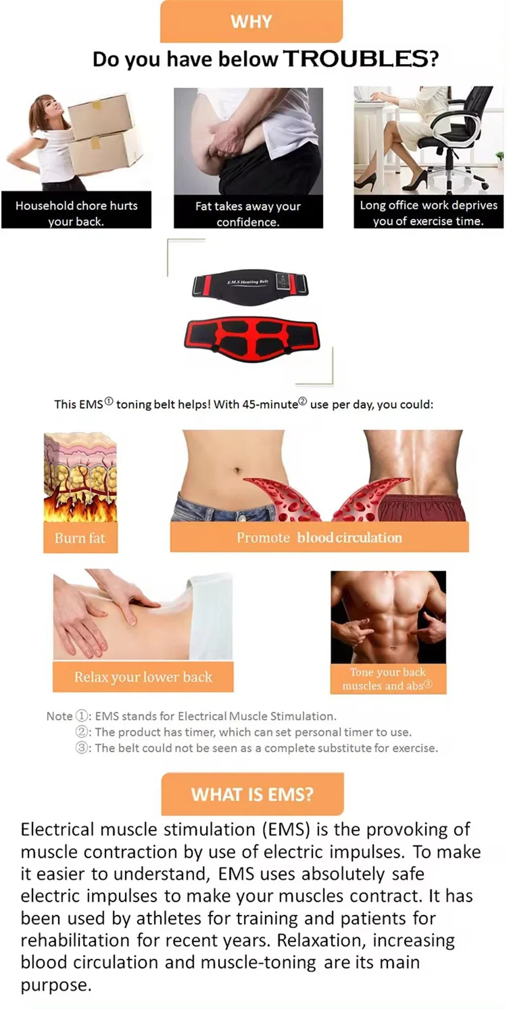 EMS Waist Abdominal Trainer Belt Muscle Stimulator Abs Muscle Toner Display Fat Burn Body Slimming Weight Loss Fitness Massage