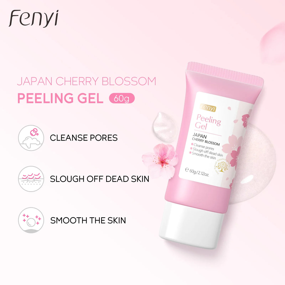 Cherry Blossom Exfoliating Gel Deep Cleaning Moisturizing Tender Face Body Cleansing Repair Facial Scrub Skin Care Products 60g